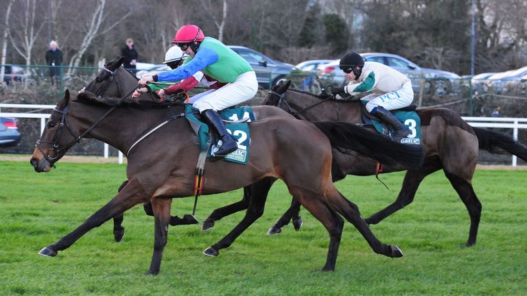 Glamorgan Duke ridden by Conor Maxwell (left) wins the Gaelic Plant Hire Leopardstown Handicap Chase